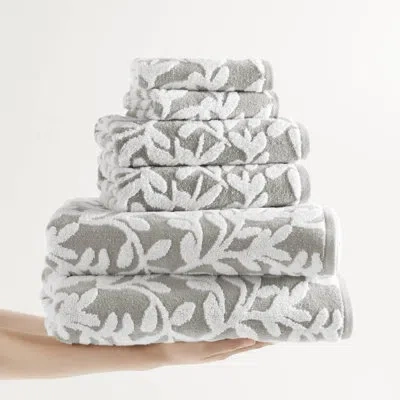 Madison Park Skyler 6 Piece Towel Set In Gray