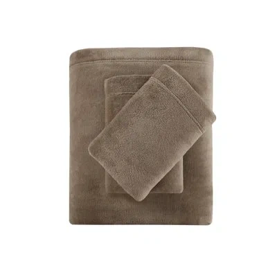 Madison Park Soloft Plush Micro Plush Microfiber Sheet Set In Brown