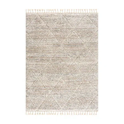 Madison Park Sophia Talas Shag Diamond Machine Woven Skid Resistant Indoor Rectangular Area Rug In White