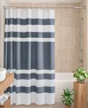 Madison Park Spa Waffle 3m-scotchgard Shower Curtain, 108" X 72" In Dark Blue