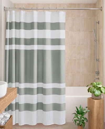Madison Park Spa Waffle 3m-scotchgard Shower Curtain, 72" X 78" In Gray