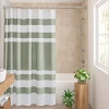 Madison Park Spa Waffle 3m Scotchgard Shower Curtain In Green