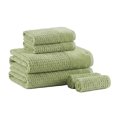 Madison Park Spa Waffle 6-pc. Quick Dry Bath Towel Set In Green