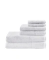 Madison Park Spa Waffle Jacquard 600 Gsm Combed Cotton 6-pc. Towel Set Bedding In White