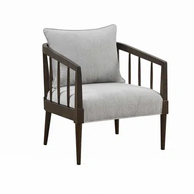 Madison Park Spindle Accent Armchair With Removable Back Pillow In Light Grey