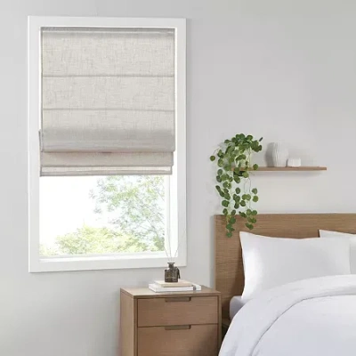 Madison Park Suvi Cordless Light-filtering Roman Shade In White