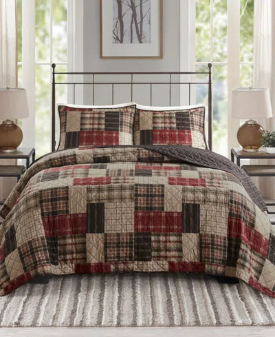 Madison Park Timber Reversible 3-pc. Quilt Set, Full/queen In Red,black