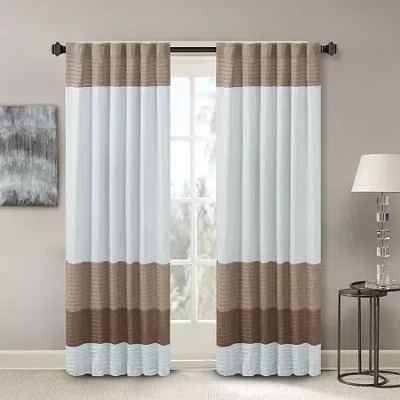 Madison Park Tradewinds 50"w X 84"l Rod Pocket Back Tab Energy Saving Light-filtering Single Curtain Panel In Multi