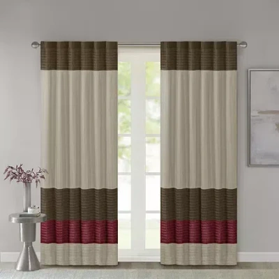 Madison Park Tradewinds 50"w X 84"l Rod Pocket Back Tab Energy Saving Light-filtering Single Curtain Panel In Multi