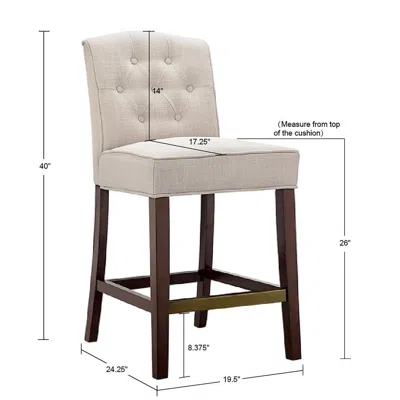 Madison Park Tufted Counter Stool In Neutral