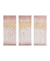Madison Park Twilight Forest Gel Coated Canvas With Gold Foil 3-pc Set In Blush
