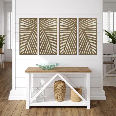 Madison Park Two-tone 2-piece Wood Panel Wall Decor Set In White