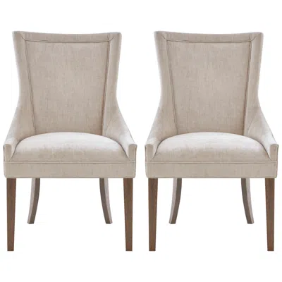 Madison Park Ultra Cream Chenille Dining Side Chairs Set Of 2 In Neutral