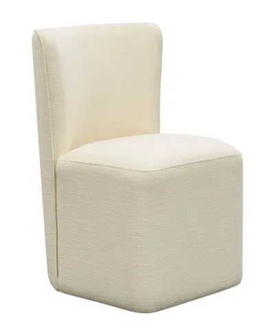 Madison Park Vela 20.25" Upholstered Dining Chair With Casters In Neutral
