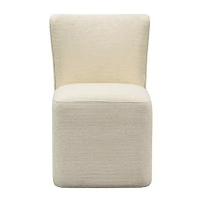 Madison Park Vela Dining Chair With Castors Upholstered Dining Chair In White