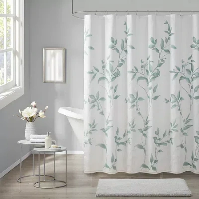 Madison Park Vera Shower Curtain In Green