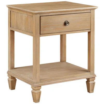 Madison Park Victoria 24" Wide Light Natural 1-drawer Bedside Table In Brown