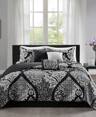 Madison Park Vienna 6-pc. Quilt Set, Full/queen In Black