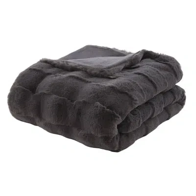 Madison Park Vivienne Faux Fur Throw In Gray