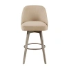 Madison Park Walsh Dining Room Collection Upholstered Swivel Bar Stool In White
