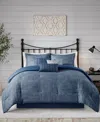Madison Park Walter Seersucker 7-pc. Comforter Set, King In Navy