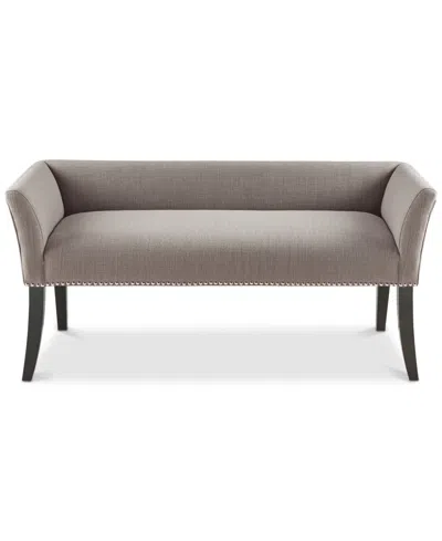 Madison Park Welburn 49.5" Upholstered Bench With Back Wood Legs In Gray