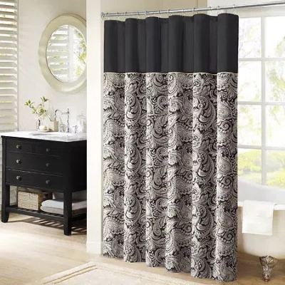 Madison Park Whitman Shower Curtain In Black
