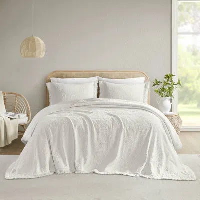 Madison Park Willow 3pcs Bedspread Set In White