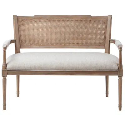 Madison Park Willshire 47 1/4" Wide Beige And Natural Rattan Settee In Brown