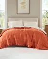 Madison Park Windom Lightweight Down Alternative Satin Trim Blanket, King In Orange