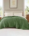 Madison Park Windom Lightweight Down Alternative Satin Trim Blanket, Twin In Green