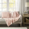 Madison Park York Faux Fur Square Throw Pillow In Pink