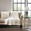 Madison Park York Faux Fur Square Throw Pillow In White