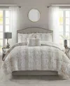 Madison Park Zuri Faux-fur 4-pc. Comforter Set, Full/queen In Gray