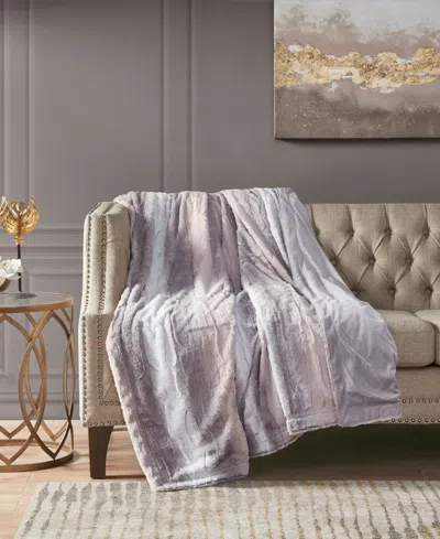 MADISON PARK ZURI FAUX FUR BLANKET, FULL/QUEEN