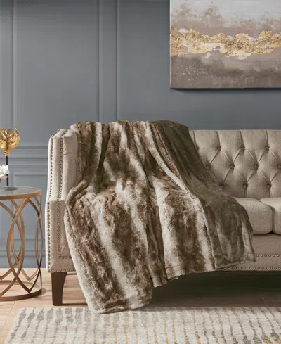 MADISON PARK ZURI FAUX FUR BLANKET, FULL/QUEEN