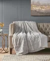 Madison Park Zuri Faux Fur Blanket, Twin In Gray