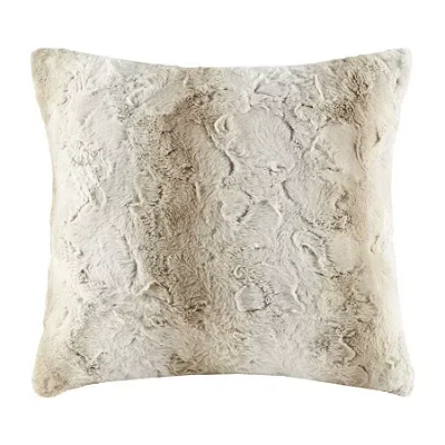 Madison Park Zuri Faux Fur Square Throw Pillow In Yellow