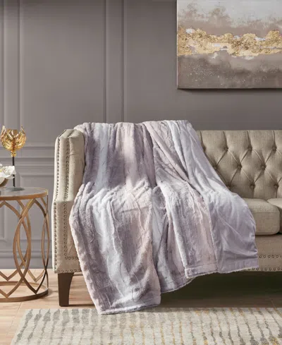 Madison Park Zuri Faux-fur Throw, 50" X 60" In Purple