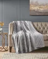 Madison Park Zuri Faux Fur Blanket, Twin In Gray