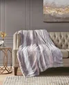 Madison Park Zuri Faux-fur Throw, 60" X 70" In Neutral