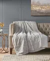Madison Park Zuri Faux-fur Throw, 60" X 70" In White