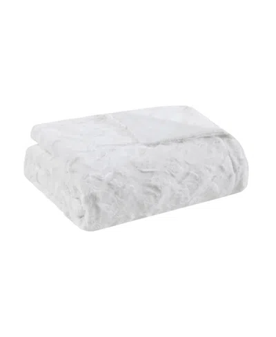Madison Park Zuri Faux-fur Throw In White