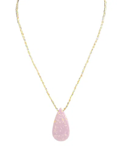 Madison Phosphorite Teardrop Necklace In Gold