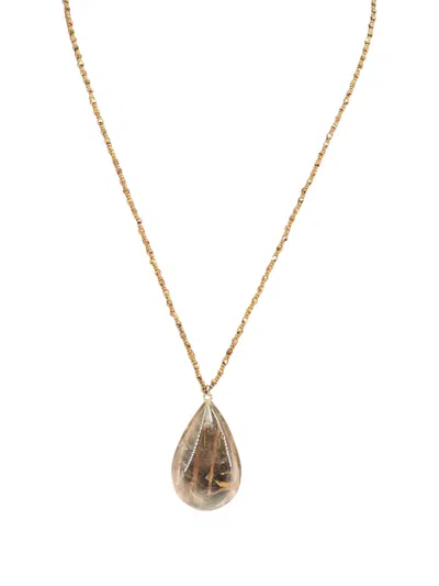 Madison Rutilated Quartz Beaded Necklace In Gold