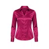 Madison / Savile Women's Pink Wild Aster Haven Fitted Satin Shirt Two In Pink