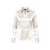 Madison / Savile Women's White Ivory Haven Fitted Satin Shirt In White