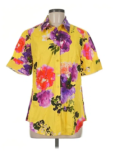 Pre-owned Madison Short Sleeve Blouse In Yellow