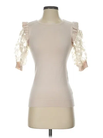 Pre-owned Madison Short Sleeve Top Ivory Sweetheart Neckline Tops