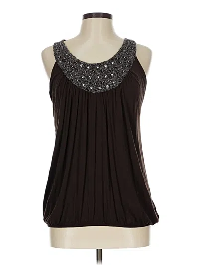 Pre-owned Madison Sleeveless Blouse In Brown